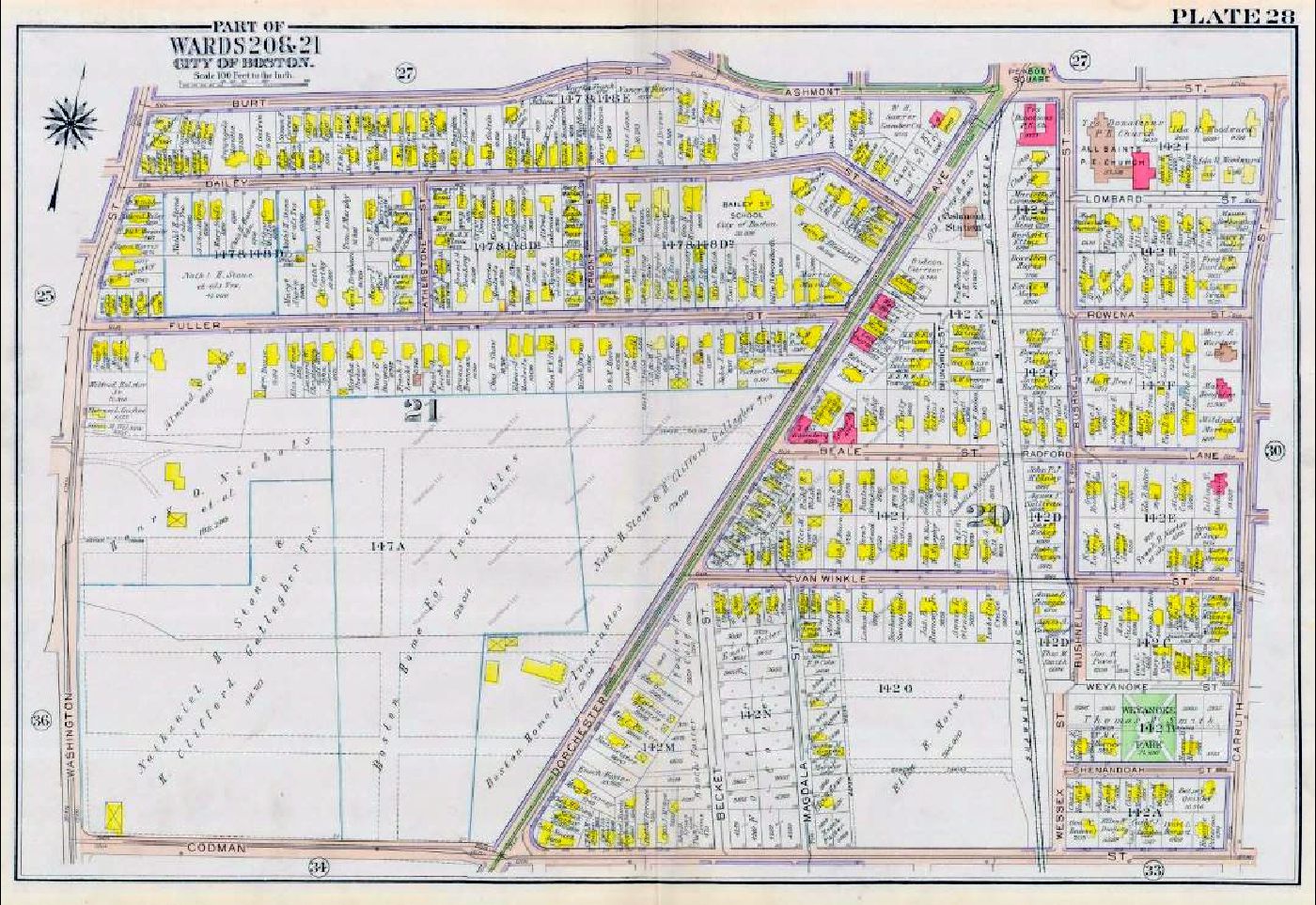 Dorchester 1918 map - Ashmont South