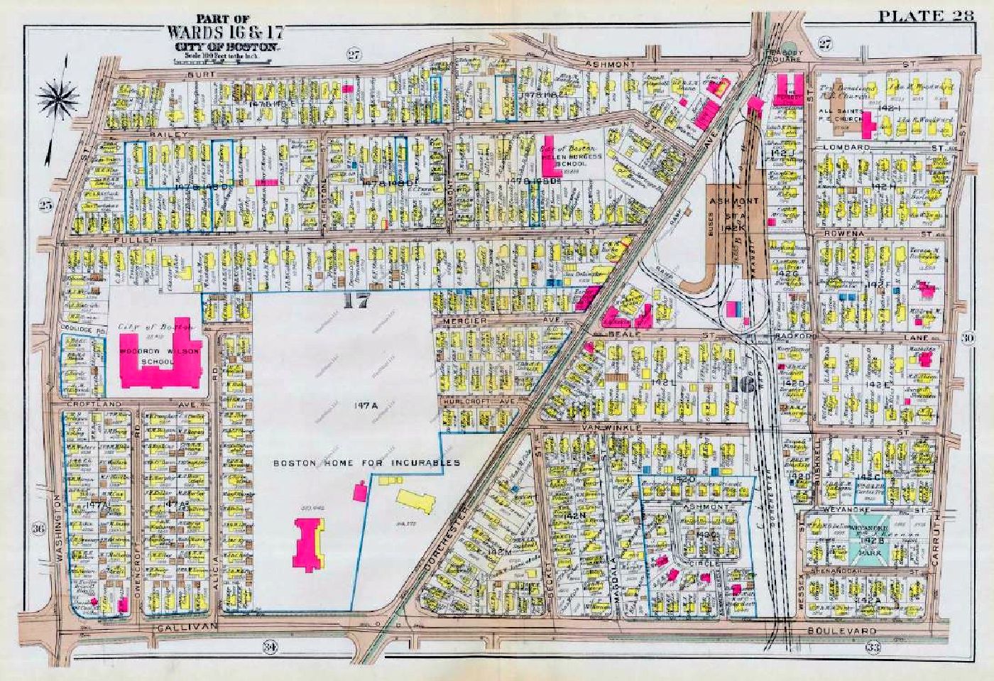 Dorchester 1933 map - Ashmont South